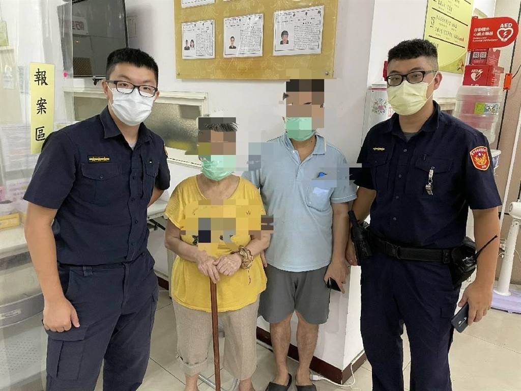 阿嬤迷途孤坐公園，台中市警第六分局市政派出所員警，以科技利器人臉辨識系統，順利助 返家