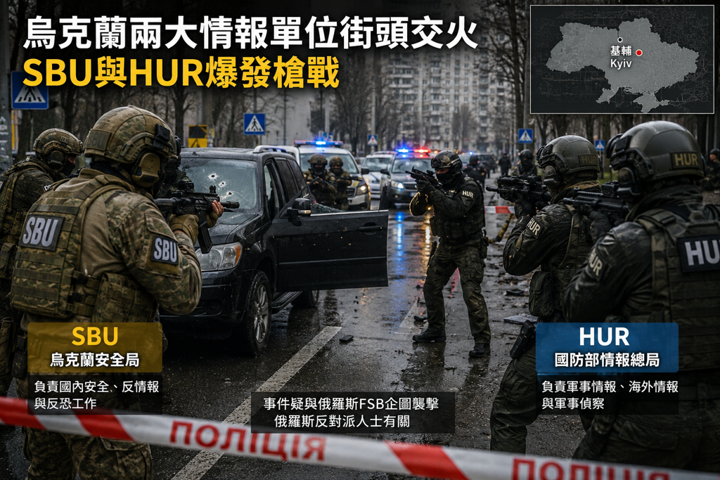 烏克蘭離奇「特工內戰」　SBU與HUR竟在基輔街頭交火